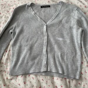 Brandy Melville cropped ribbed sweater, grey